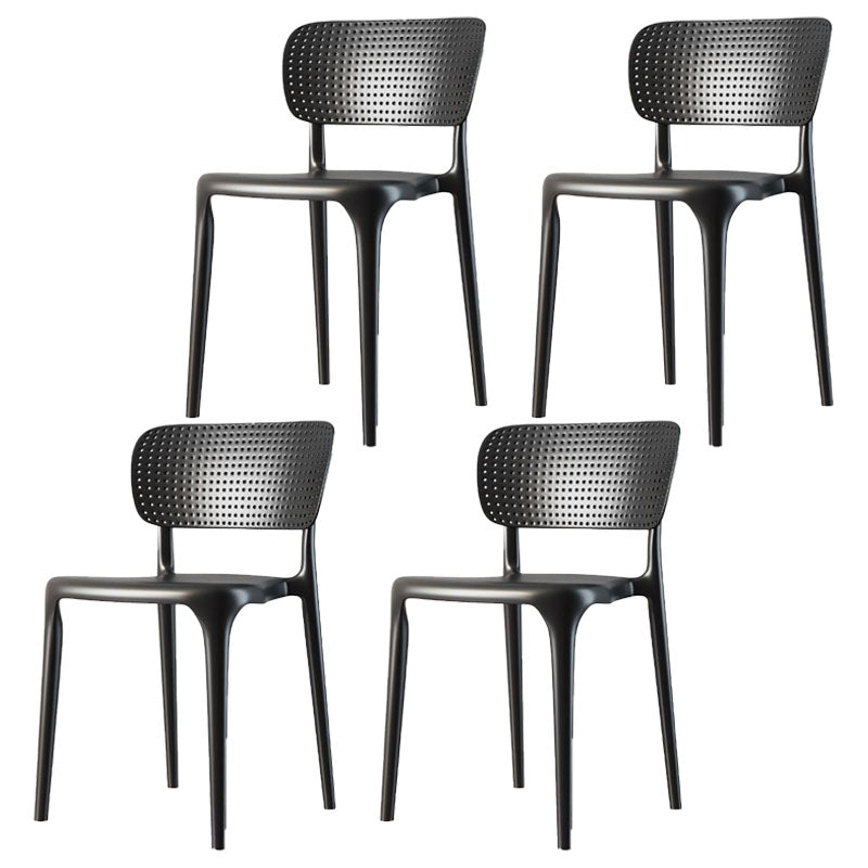 Plastic Scandinavian Dining Side Chair Kitchen Open Back Chair