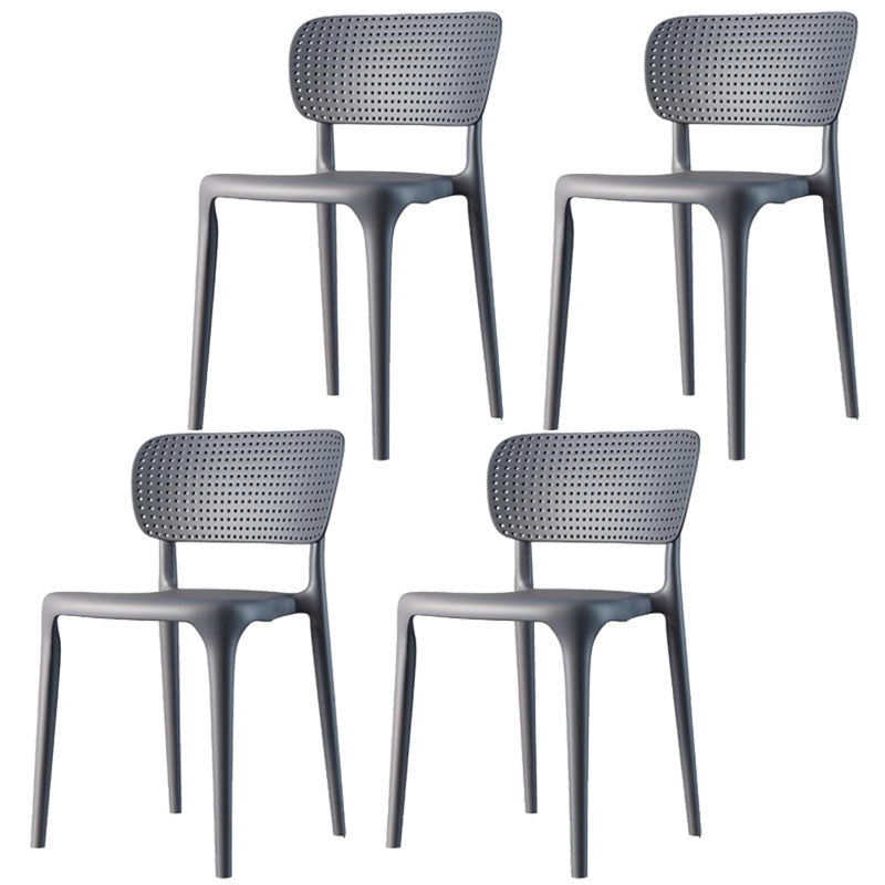 Plastic Scandinavian Dining Side Chair Kitchen Open Back Chair