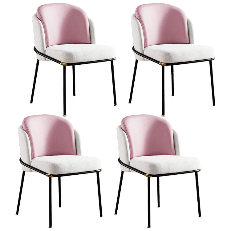 Modern Style Chairs Dining Armless Chairs with Metal Legs for Kitchen