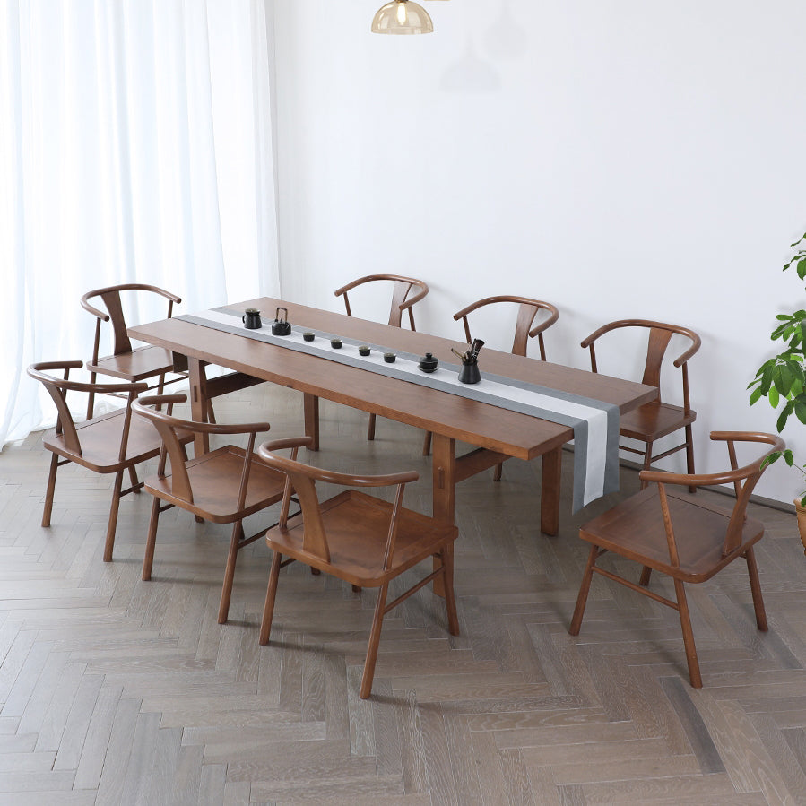 Silla de estilo tradicional, sillas sin brazos con patas de madera para cocina
