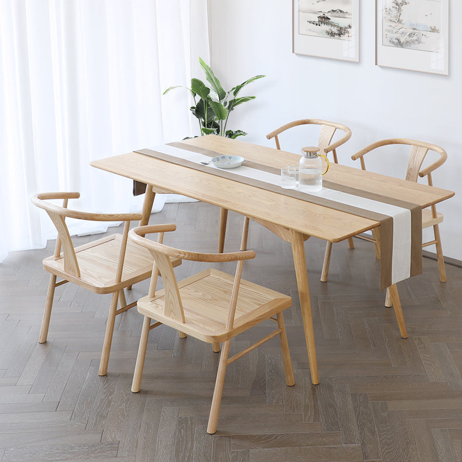 Silla de estilo tradicional, sillas sin brazos con patas de madera para cocina