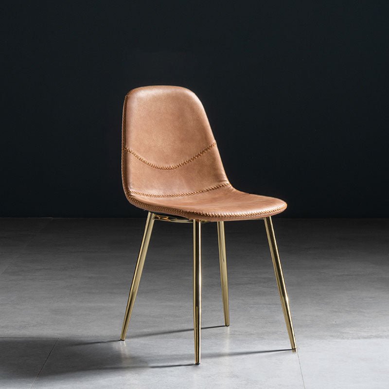 Silla de estilo moderno, silla sin brazos con patas de metal para cocina