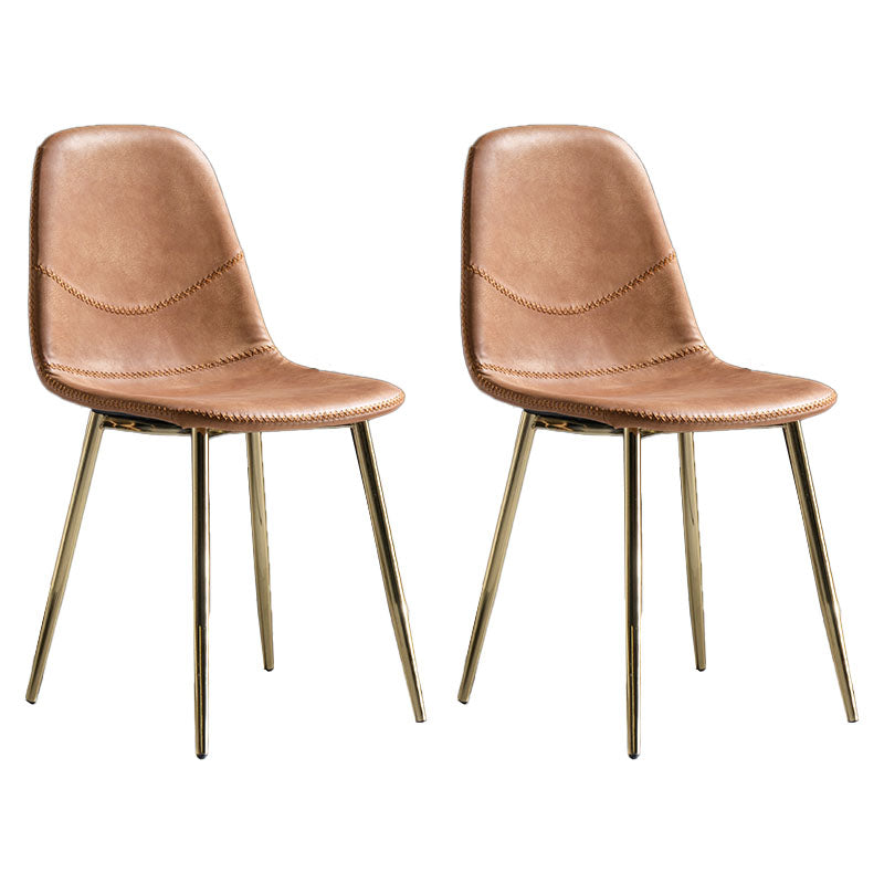 Silla de estilo moderno, silla sin brazos con patas de metal para cocina