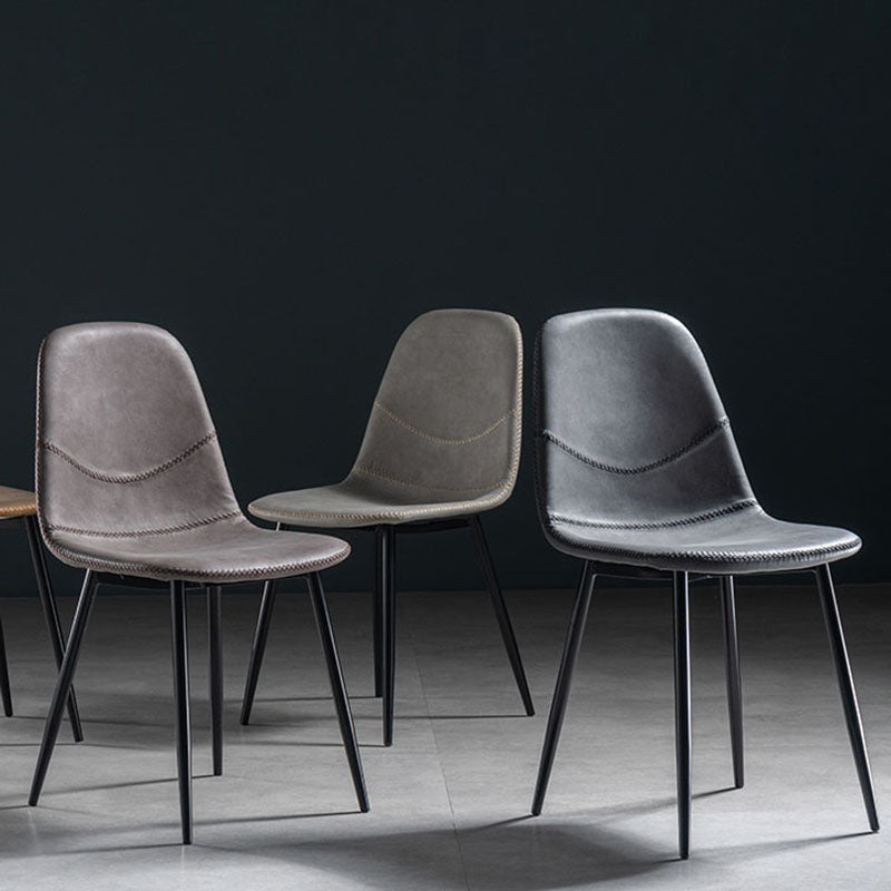 Silla de estilo moderno, silla sin brazos con patas de metal para cocina