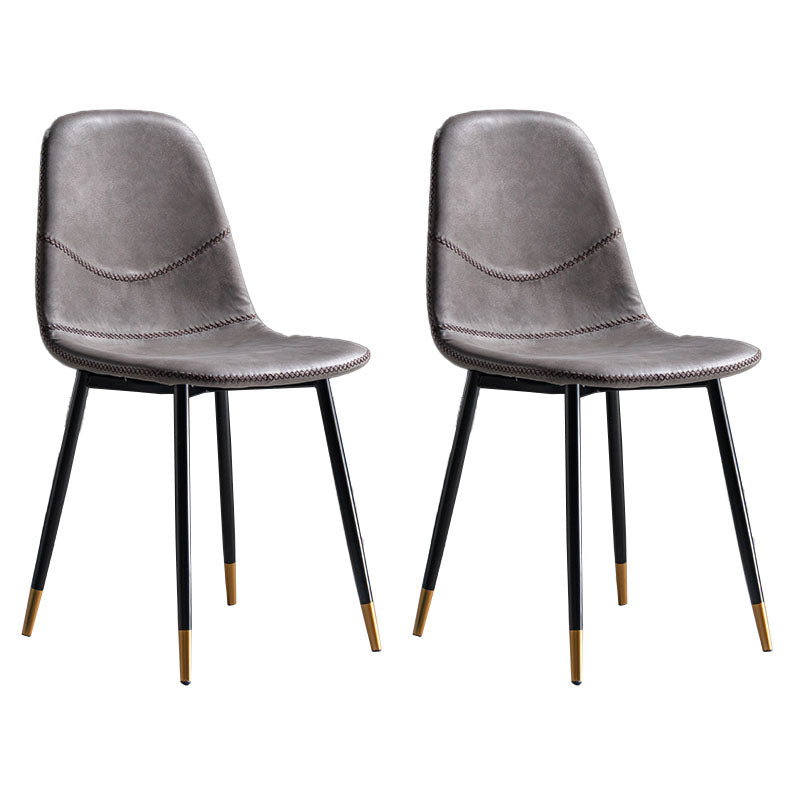 Silla de estilo moderno, silla sin brazos con patas de metal para cocina