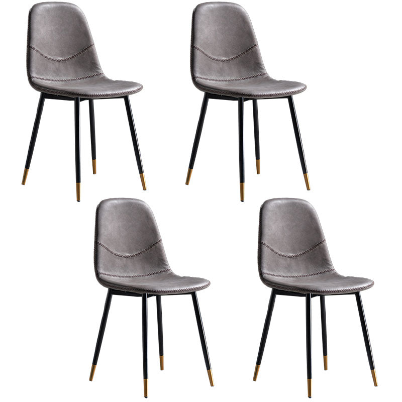 Silla de estilo moderno, silla sin brazos con patas de metal para cocina