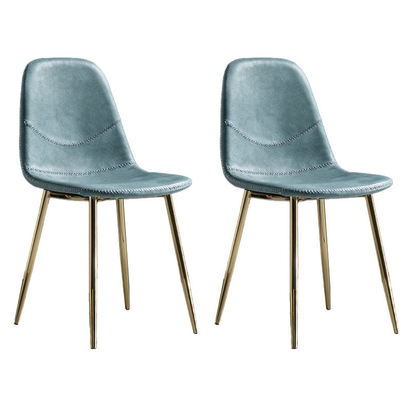 Silla de estilo moderno, silla sin brazos con patas de metal para cocina