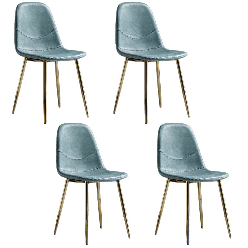 Silla de estilo moderno, silla sin brazos con patas de metal para cocina