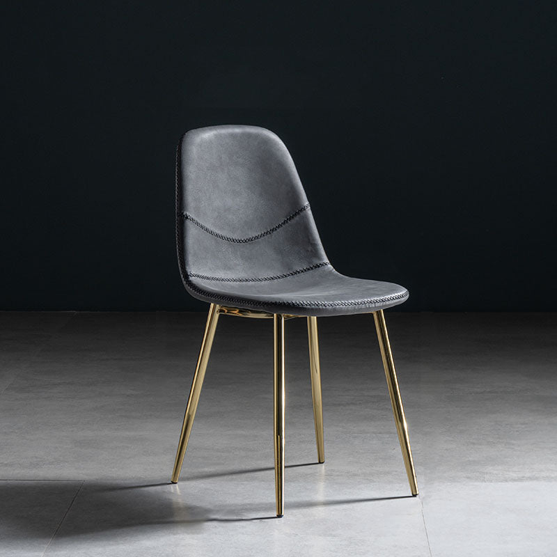Silla de estilo moderno, silla sin brazos con patas de metal para cocina