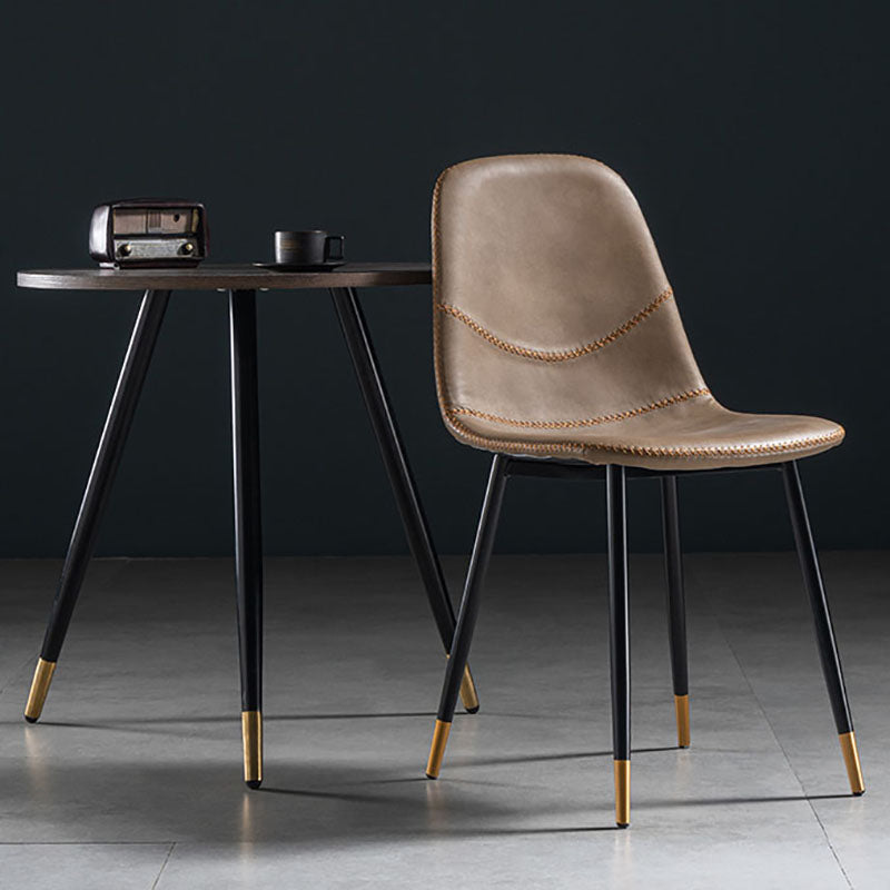 Silla de estilo moderno, silla sin brazos con patas de metal para cocina