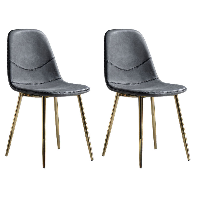 Silla de estilo moderno, silla sin brazos con patas de metal para cocina