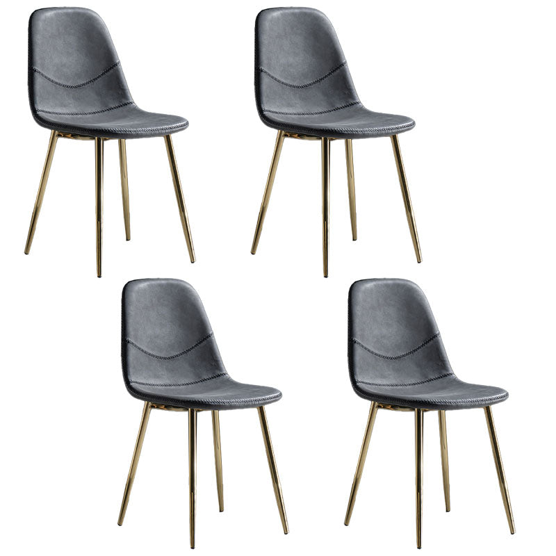 Silla de estilo moderno, silla sin brazos con patas de metal para cocina
