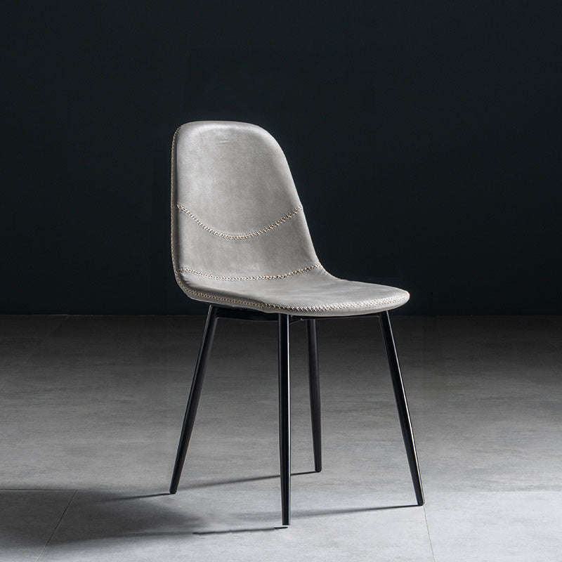 Modern Style Chair Dining Armless Chair with Metal Legs for Kitchen