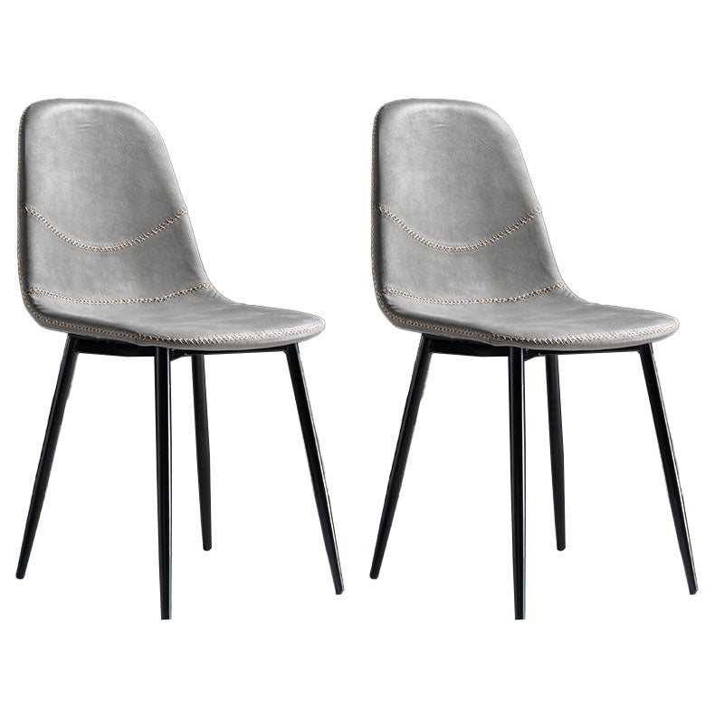 Silla de estilo moderno, silla sin brazos con patas de metal para cocina