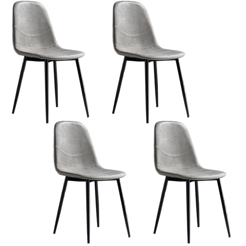 Silla de estilo moderno, silla sin brazos con patas de metal para cocina