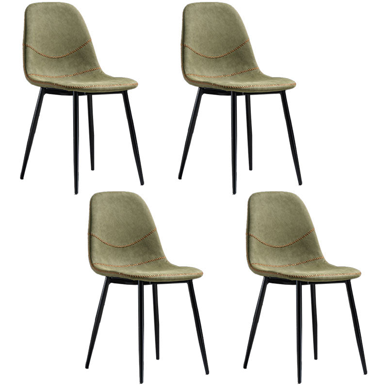 Silla de estilo moderno, silla sin brazos con patas de metal para cocina