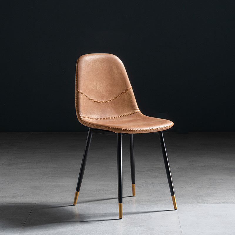 Silla de estilo moderno, silla sin brazos con patas de metal para cocina