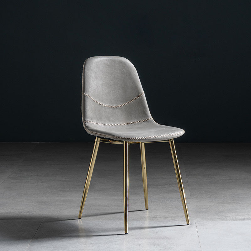 Silla de estilo moderno, silla sin brazos con patas de metal para cocina