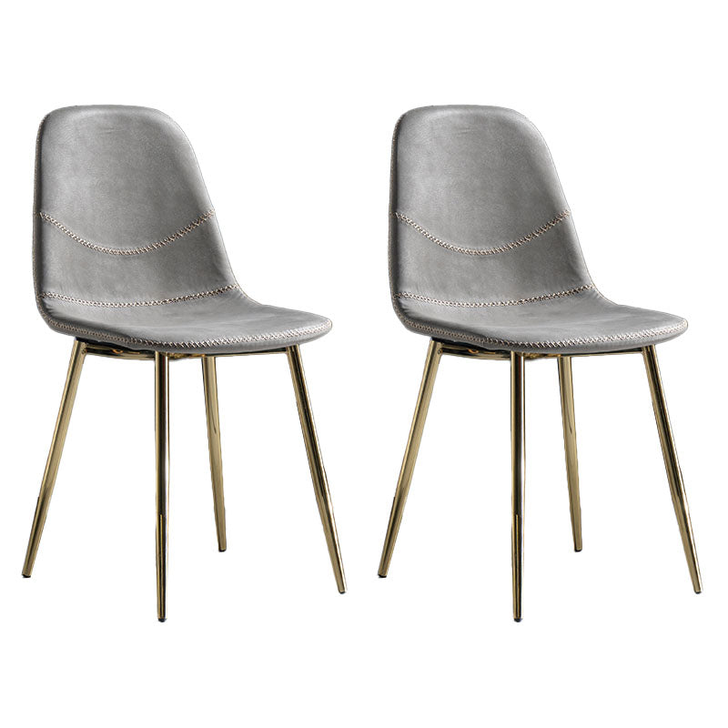 Silla de estilo moderno, silla sin brazos con patas de metal para cocina