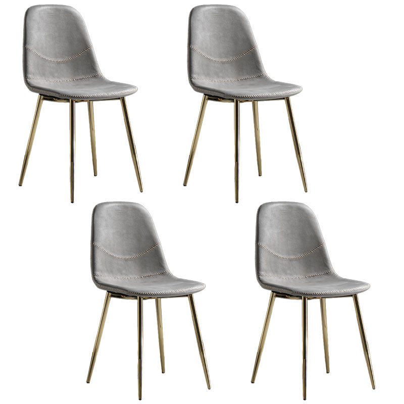 Silla de estilo moderno, silla sin brazos con patas de metal para cocina