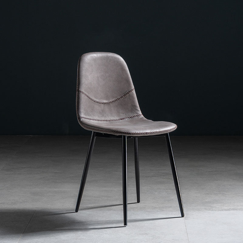 Silla de estilo moderno, silla sin brazos con patas de metal para cocina