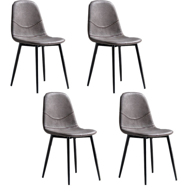 Silla de estilo moderno, silla sin brazos con patas de metal para cocina