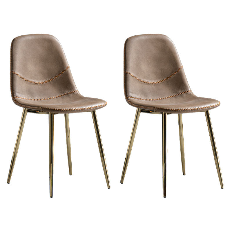 Silla de estilo moderno, silla sin brazos con patas de metal para cocina