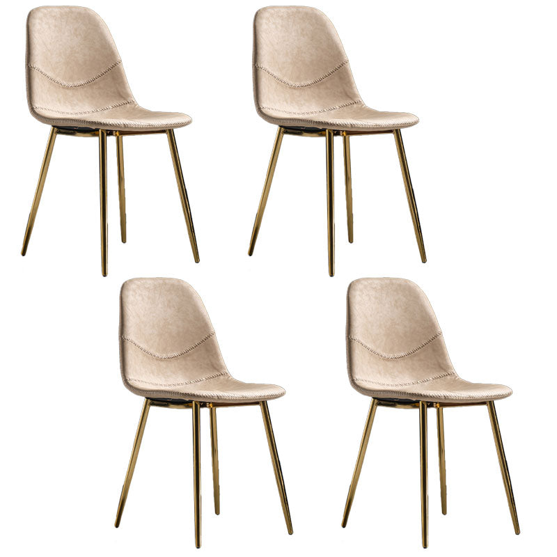 Silla de estilo moderno, silla sin brazos con patas de metal para cocina