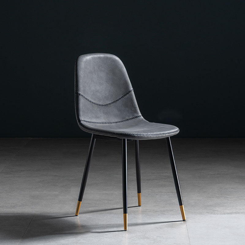 Silla de estilo moderno, silla sin brazos con patas de metal para cocina