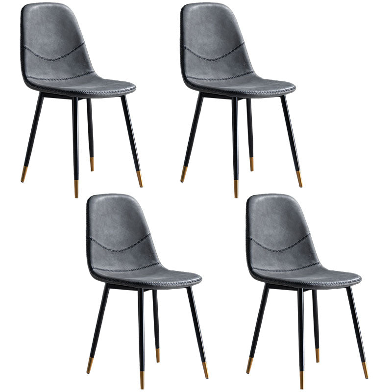 Silla de estilo moderno, silla sin brazos con patas de metal para cocina