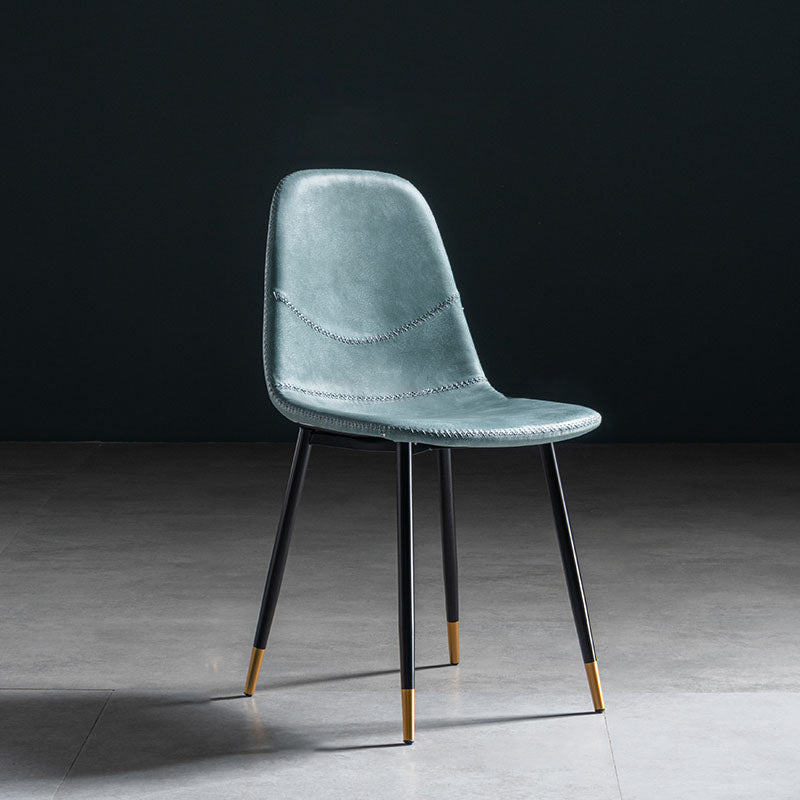 Silla de estilo moderno, silla sin brazos con patas de metal para cocina