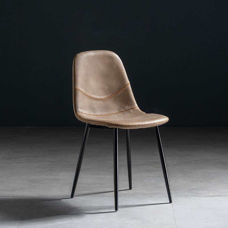 Modern Style Chair Dining Armless Chair with Metal Legs for Kitchen