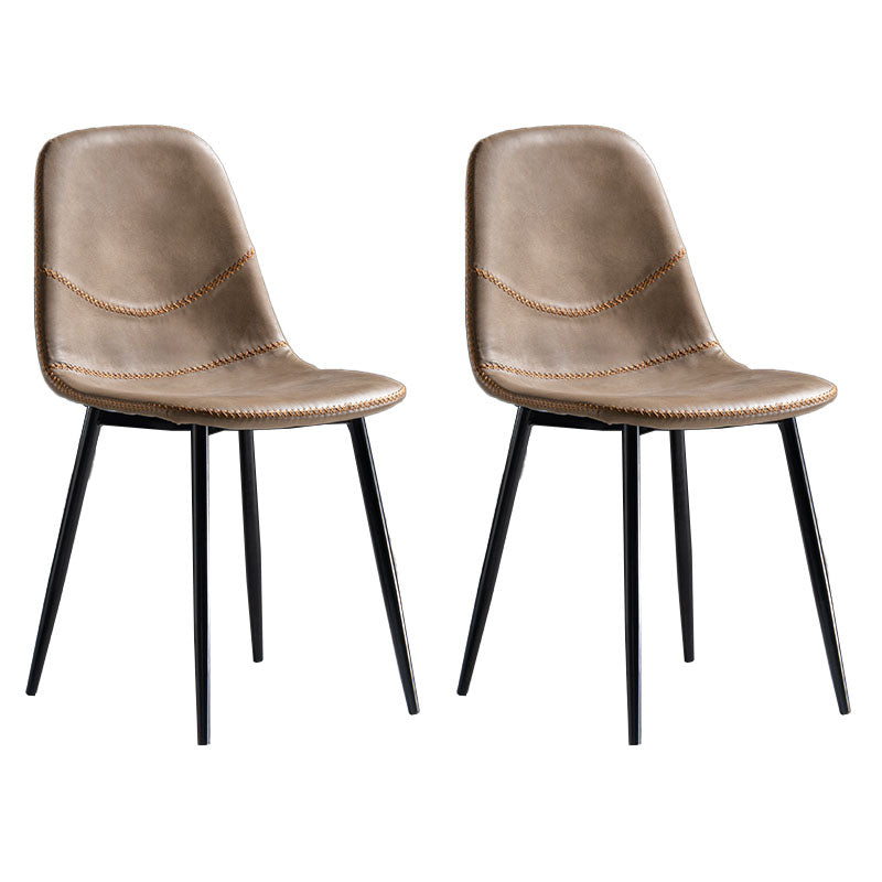 Silla de estilo moderno, silla sin brazos con patas de metal para cocina