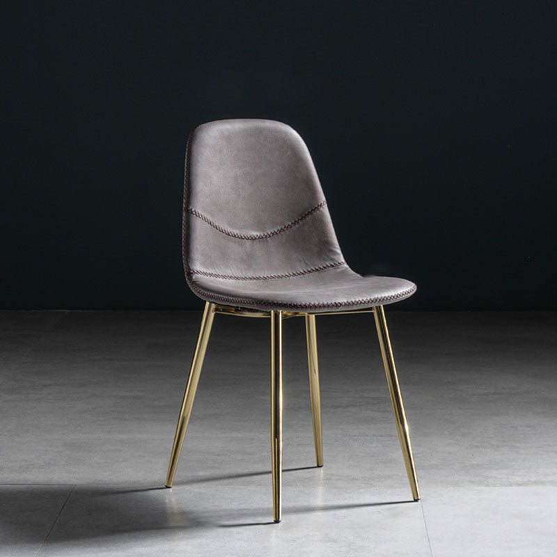 Silla de estilo moderno, silla sin brazos con patas de metal para cocina