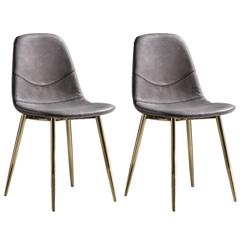 Silla de estilo moderno, silla sin brazos con patas de metal para cocina