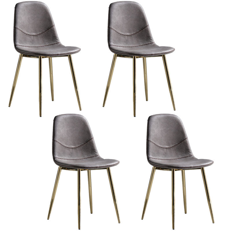 Silla de estilo moderno, silla sin brazos con patas de metal para cocina