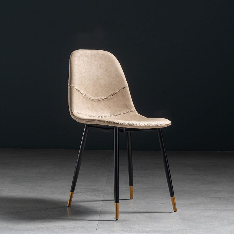 Silla de estilo moderno, silla sin brazos con patas de metal para cocina