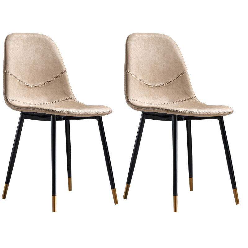 Silla de estilo moderno, silla sin brazos con patas de metal para cocina