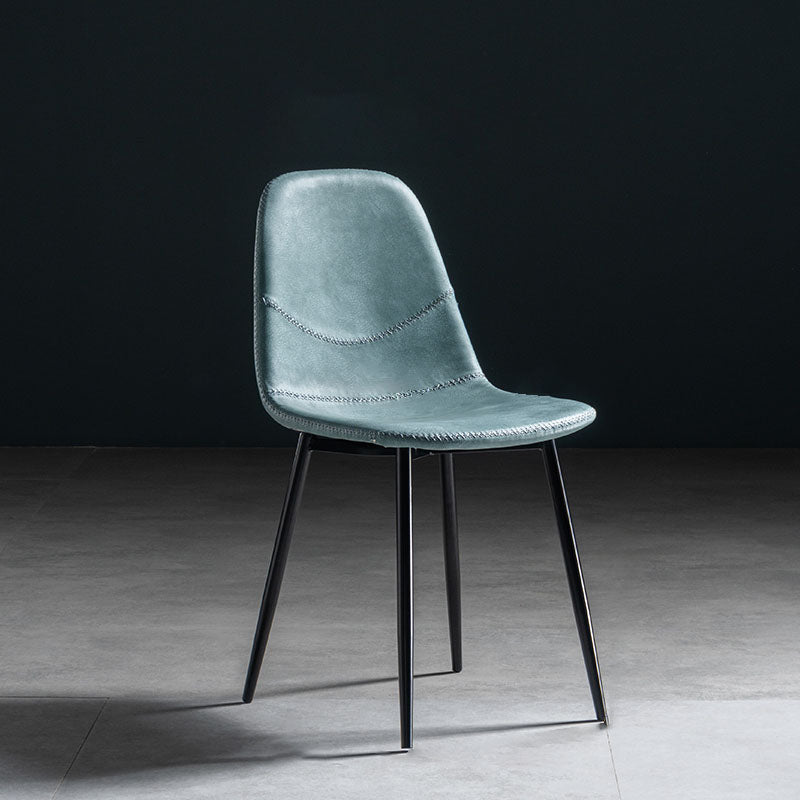 Silla de estilo moderno, silla sin brazos con patas de metal para cocina