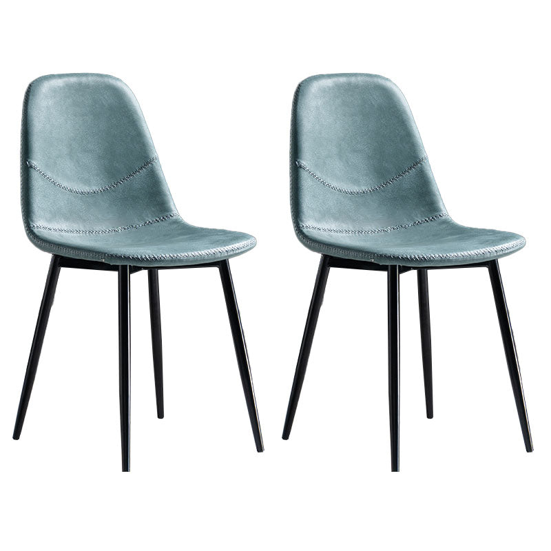 Silla de estilo moderno, silla sin brazos con patas de metal para cocina
