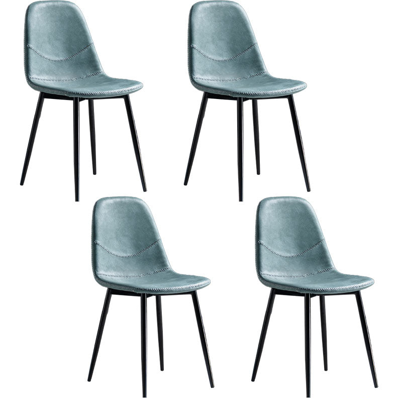 Silla de estilo moderno, silla sin brazos con patas de metal para cocina