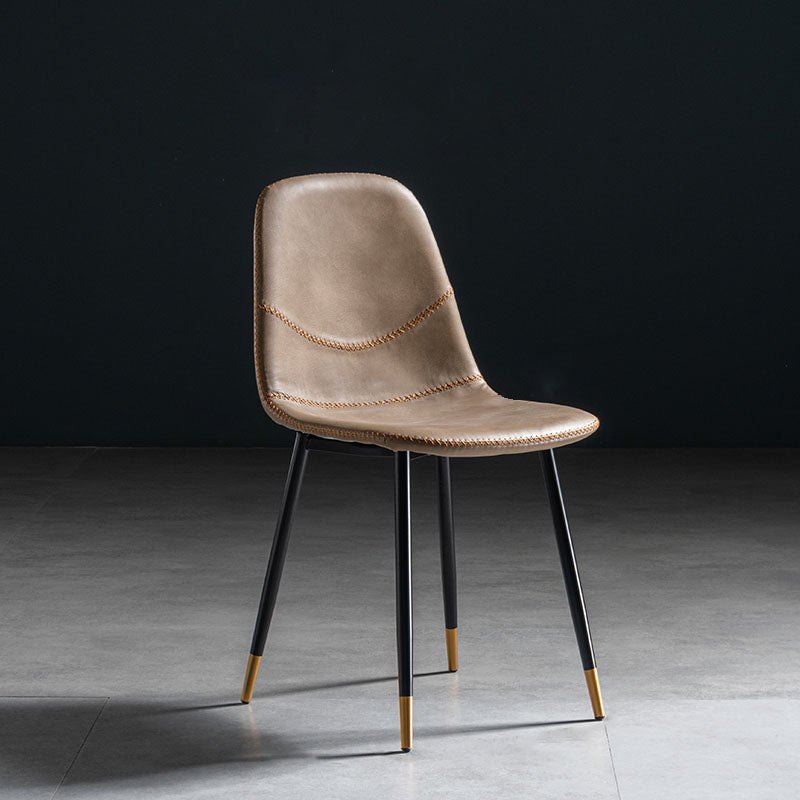 Silla de estilo moderno, silla sin brazos con patas de metal para cocina