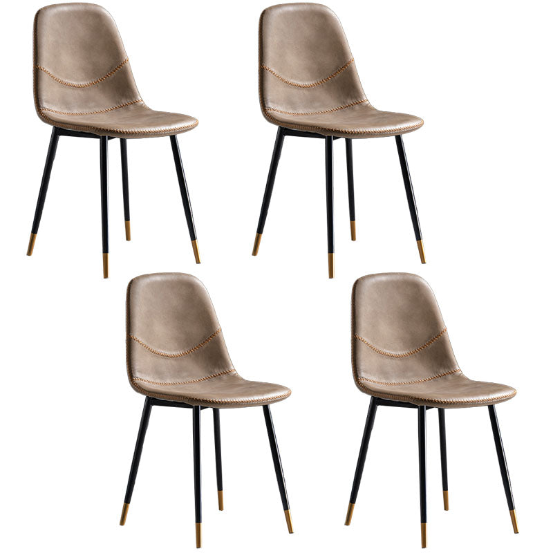Silla de estilo moderno, silla sin brazos con patas de metal para cocina