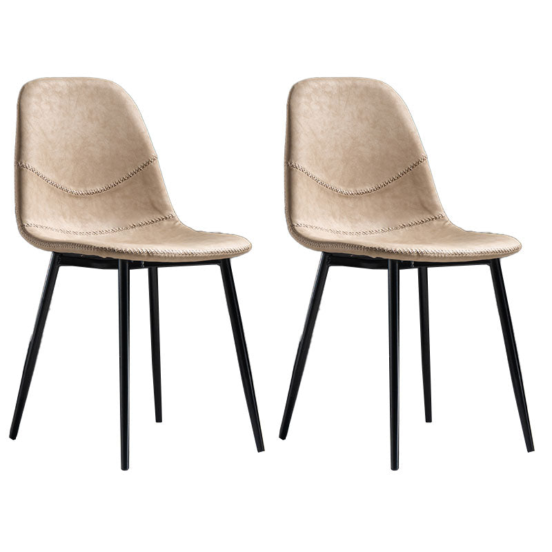 Silla de estilo moderno, silla sin brazos con patas de metal para cocina