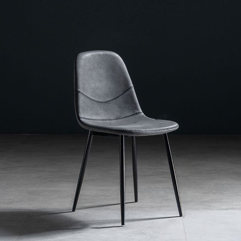 Modern Style Chair Dining Armless Chair with Metal Legs for Kitchen