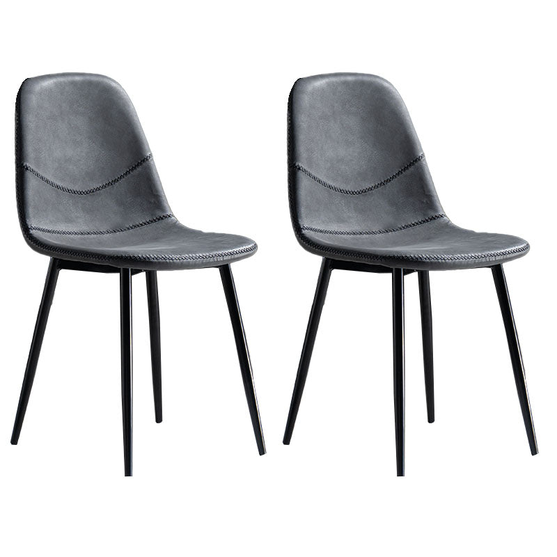 Silla de estilo moderno, silla sin brazos con patas de metal para cocina