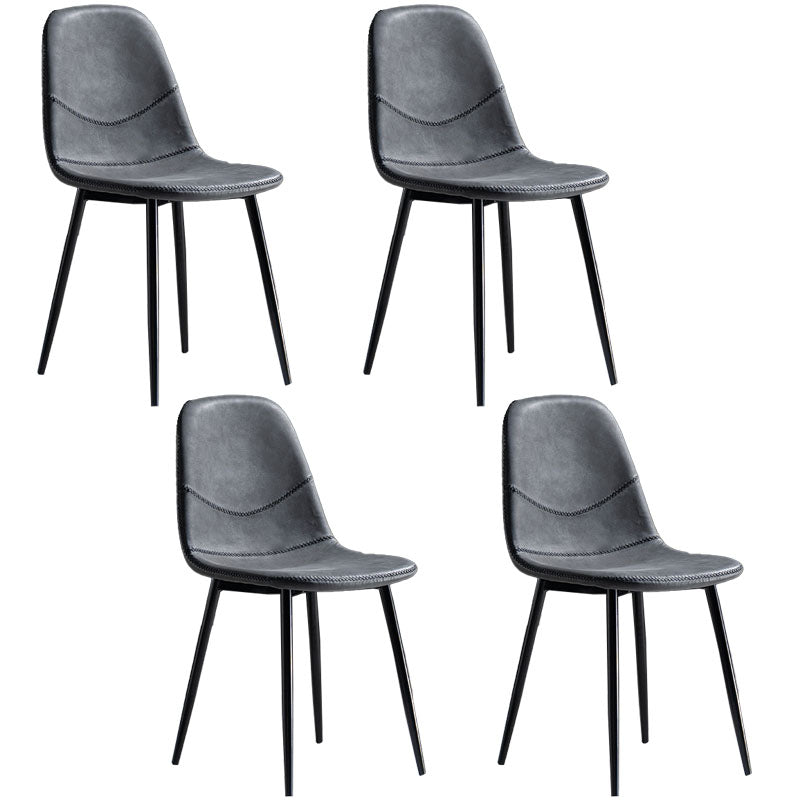 Silla de estilo moderno, silla sin brazos con patas de metal para cocina