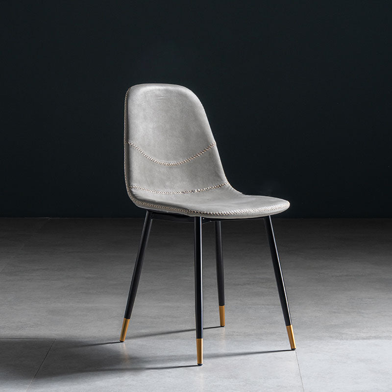 Silla de estilo moderno, silla sin brazos con patas de metal para cocina