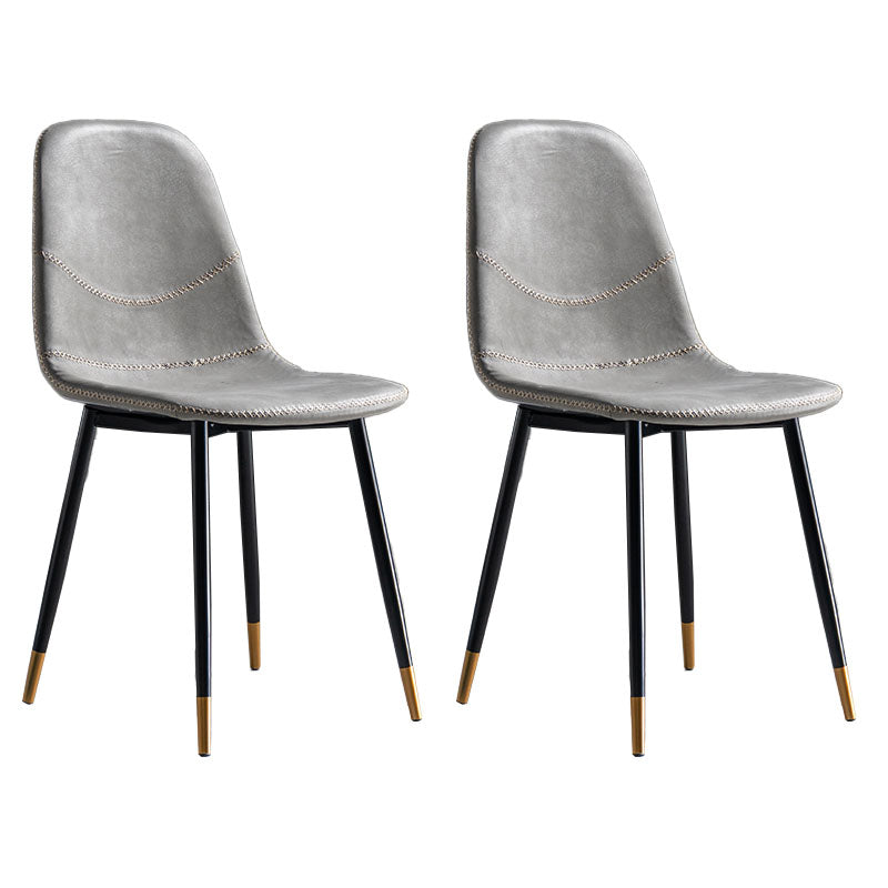 Silla de estilo moderno, silla sin brazos con patas de metal para cocina