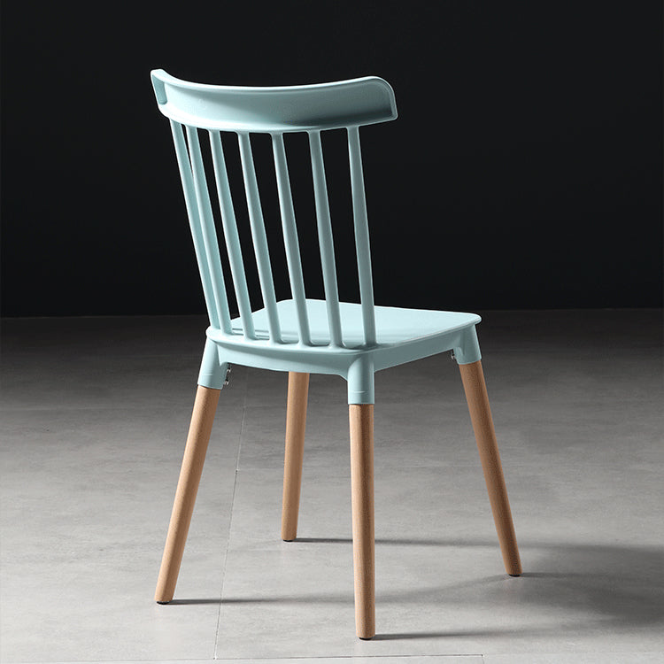 Silla con respaldo de listones de estilo moderno, sillas sin brazos con patas de madera para cocina